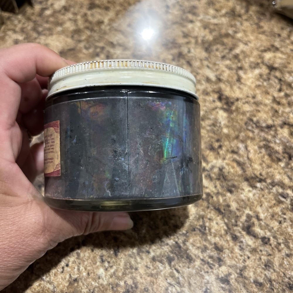 Vtg 1950s Stein's Black Theatrical Paste Make-up Pure Burnt Cork Collectible Jar - Picture 5 of 14